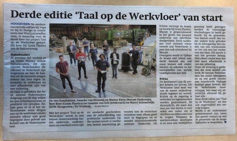 “Taal op de Werkvloer” bij GrainPlastics